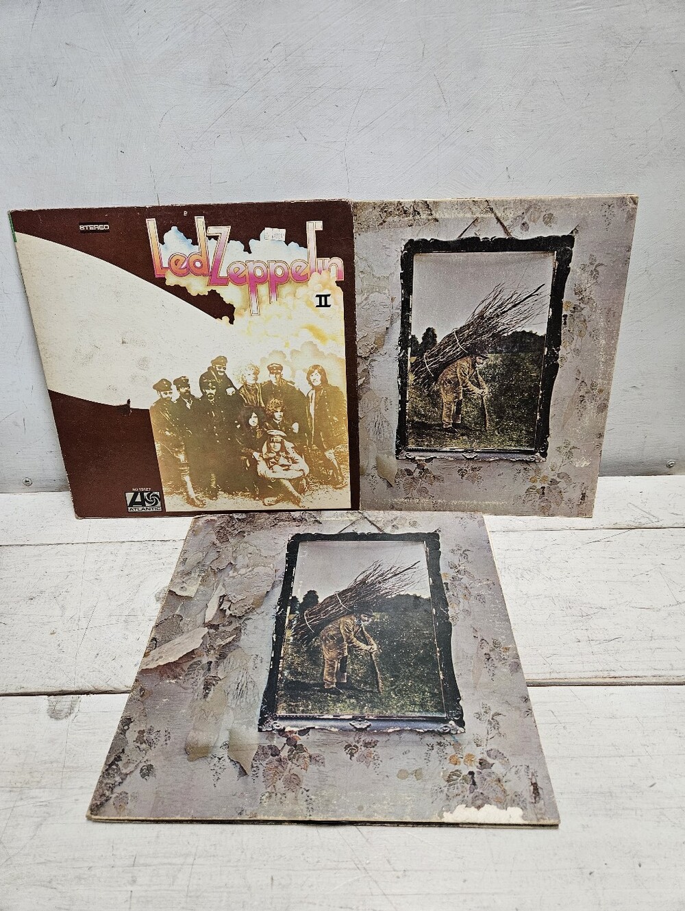 Led Zeppelin II & IV(ZOSO) Vintage 60s 70s Vinyl Record Albums Atlantic Rock